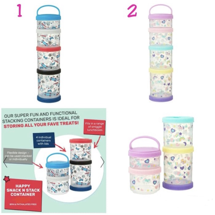 Jual SMIGGLE HAPPY SNACK & STACK ORIGINAL SMIGGLE STACKING CONTAINER