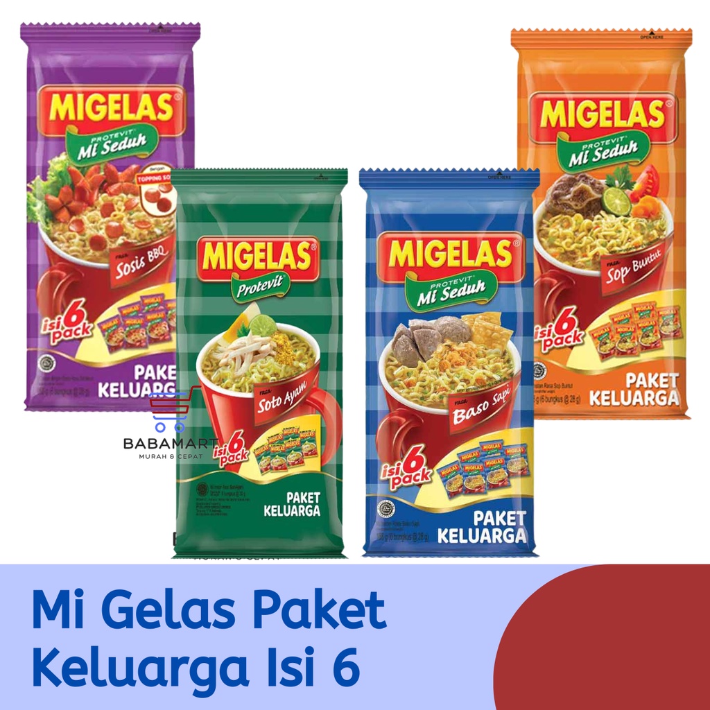 Jual Migelas Paket Keluarga Isi 6 Sachet Mie Gelas Protevit Mi Instan Mi Seduh Mi Instan Murah 1855