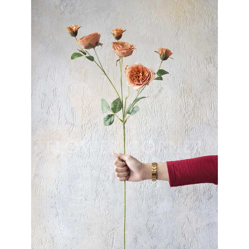Jual Bunga Artificial Garden Rose Austin Spray (B23063) | Shopee Indonesia