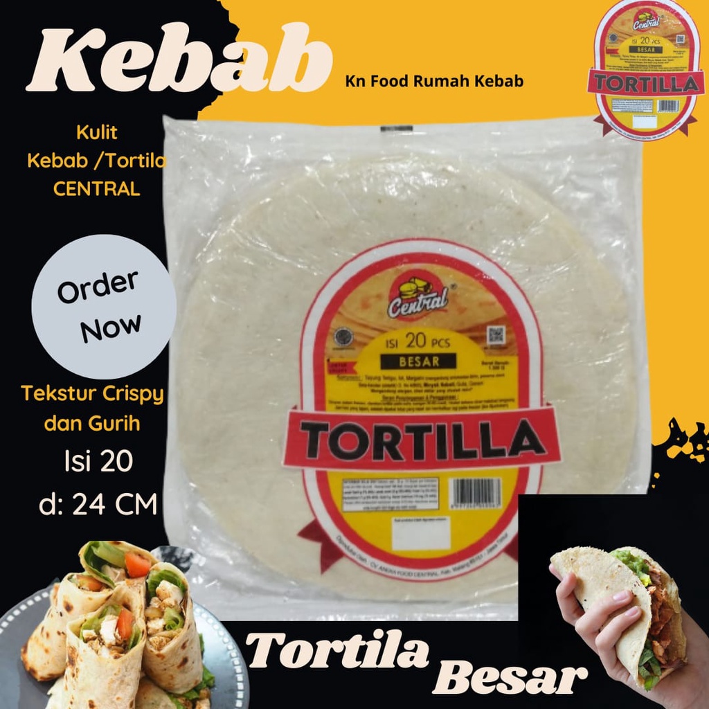 Jual Tortila Kebab Central Diameter 24 Cm Size Besar Kulit Kebab