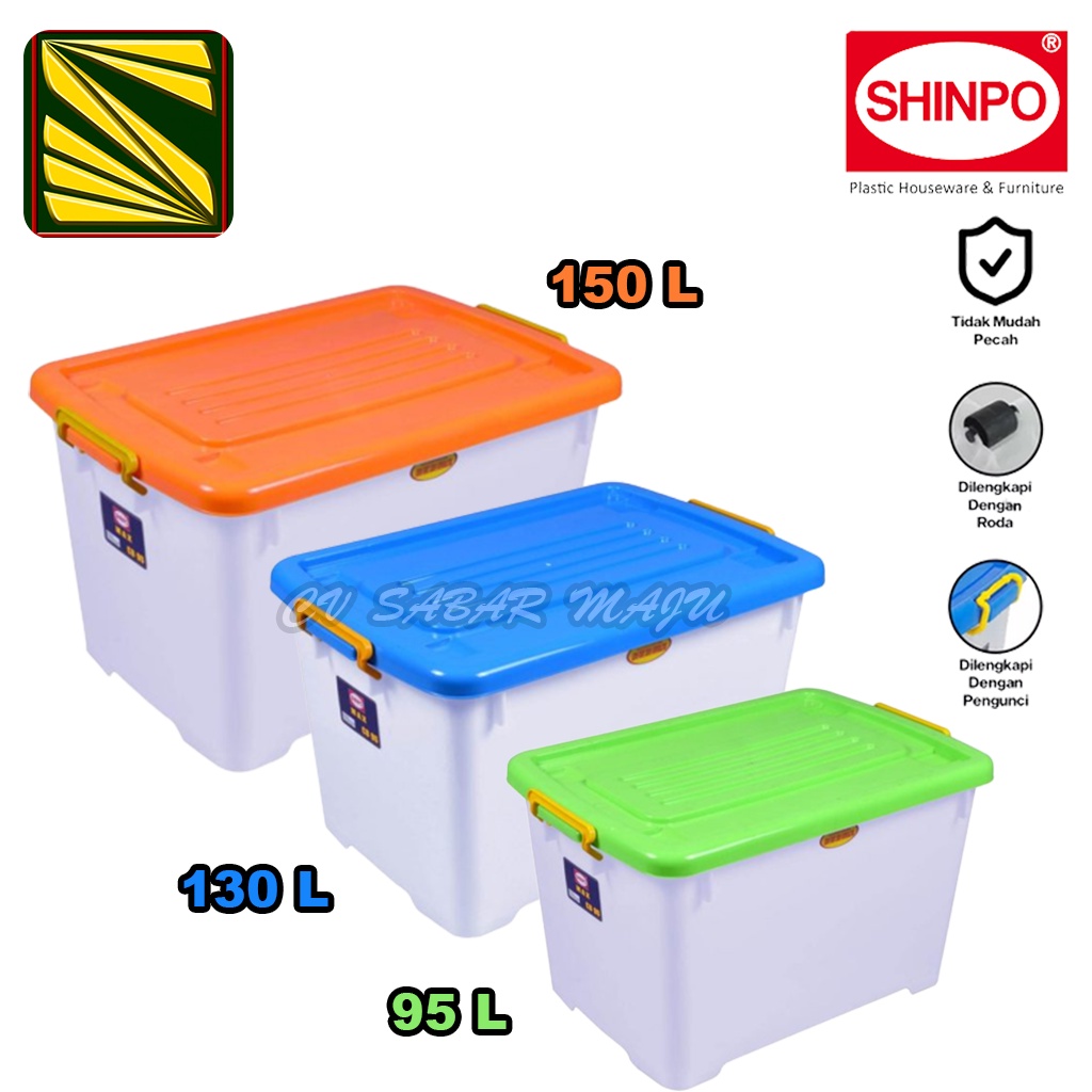 Jual Shinpo Box Container Plastik Kotak Penyimpanan Serbaguna Shinpo Cb 95 Liter 130 Liter 1471