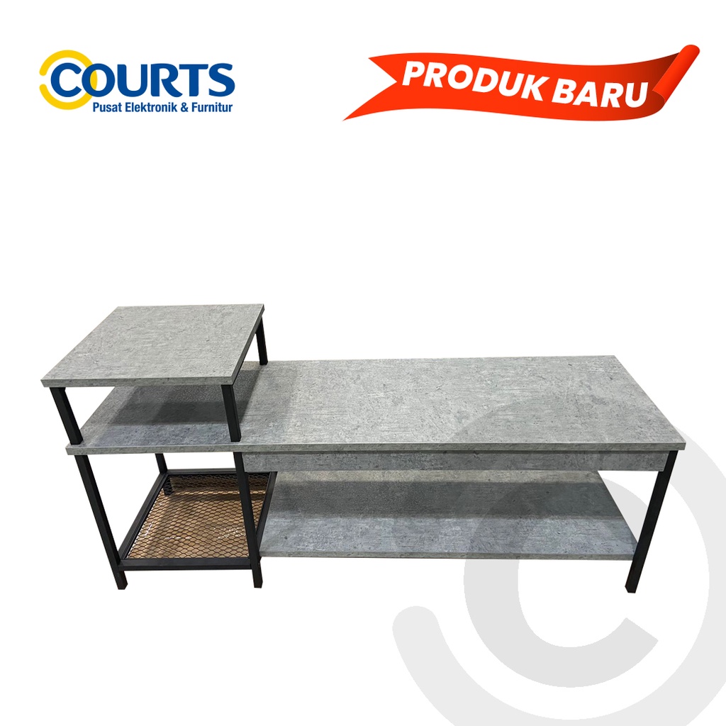 Jual MEJA TV ZYO- VIDEO RACK CONCRETE - BLACK TEXT | Shopee Indonesia
