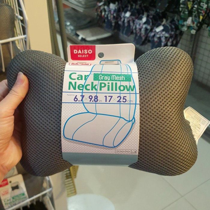 Jual Bantal Mobil Car Neck Pillow Black N Grey Mesh Daiso Japan