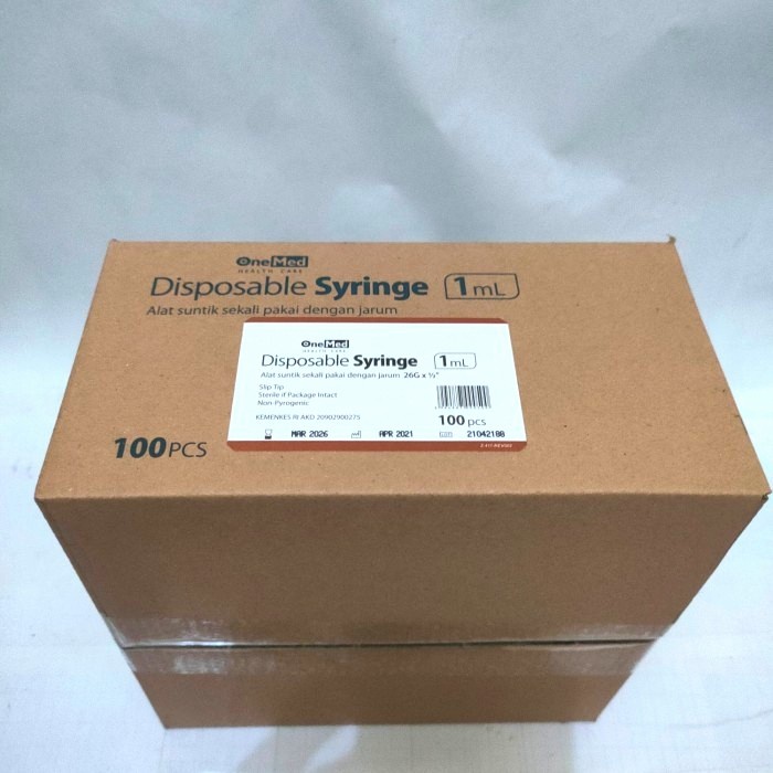 Jual Spuit 1cc OneMed Disposable Syringe 1ml Suntikan OneMed 1 cc ...