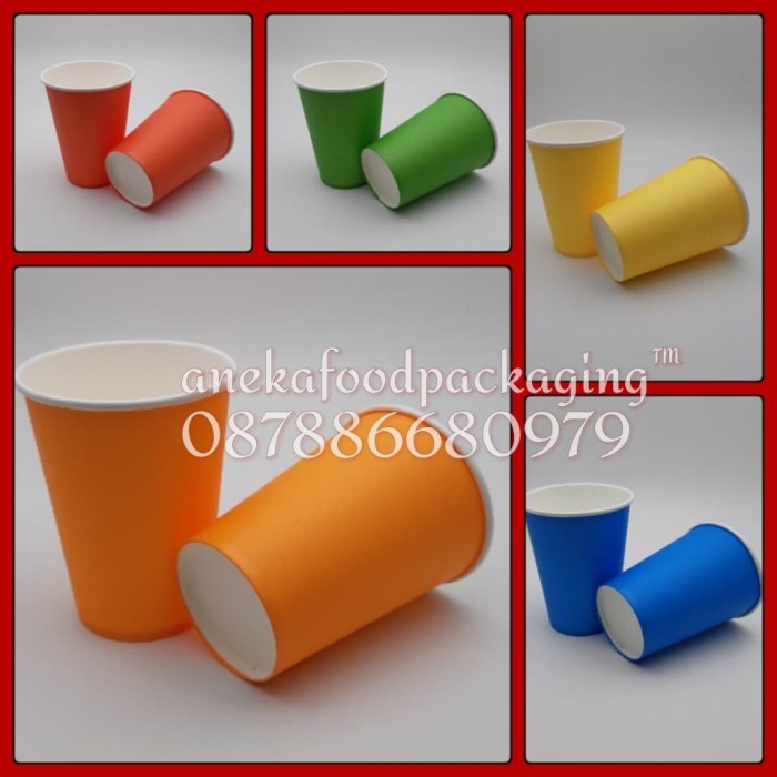 Jual [Mug] Gelas Kertas/Paper Cup Kopi 9Oz Warna Scotlight [Gelas ...