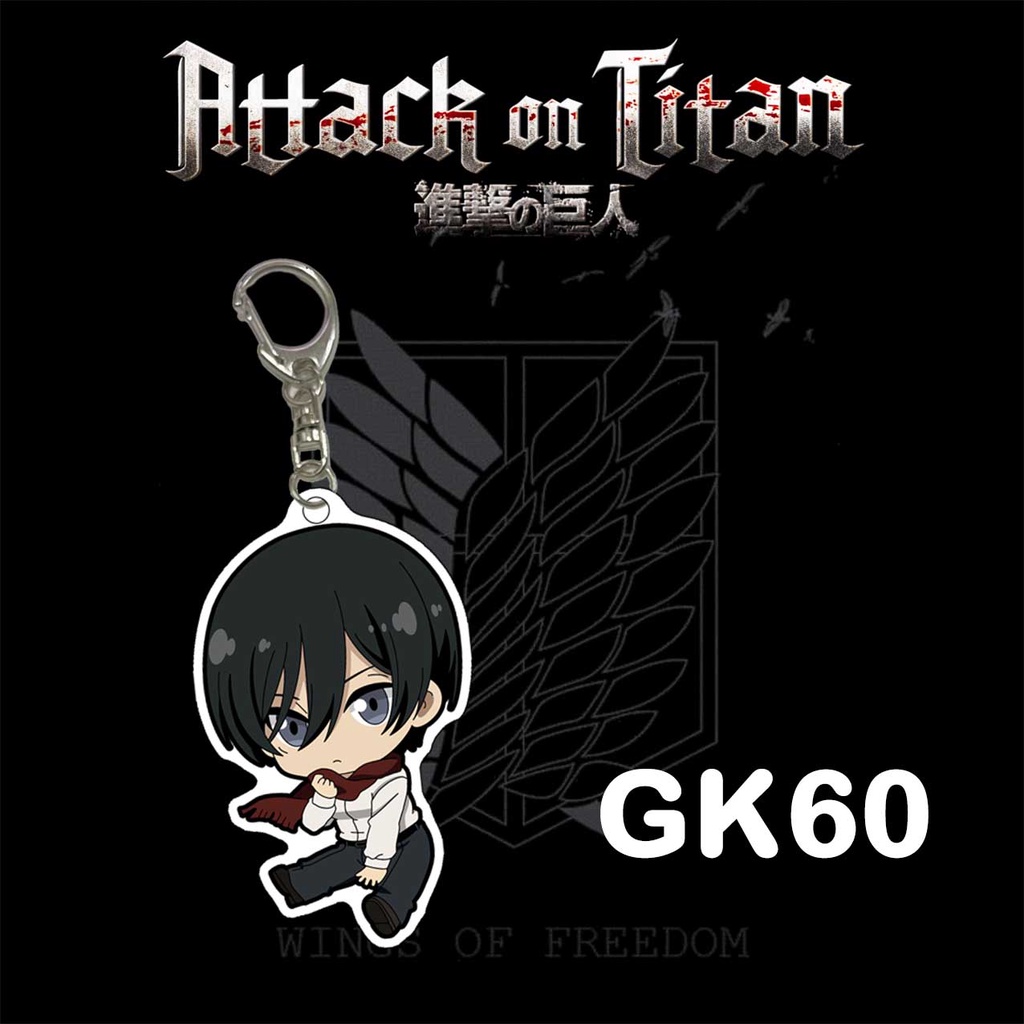 Jual GANTUNGAN KUNCI MOTIF ANIME ATTACK ON TITAN KEYCHAiN levi mikasa ...