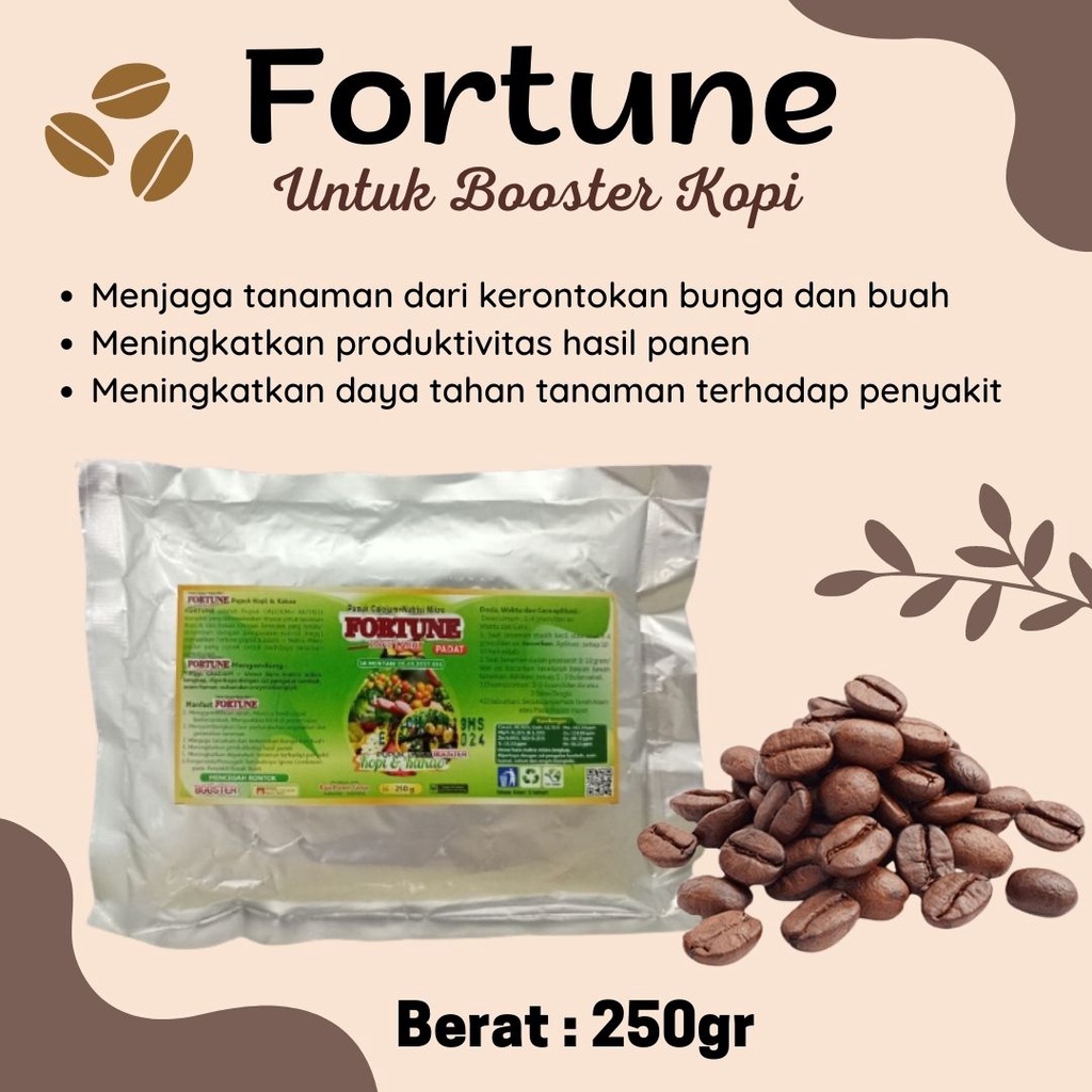 Jual Pupuk Buah Kopi, FORTUNE KOPI 250GR, Pupuk Kopi Paling Bagus