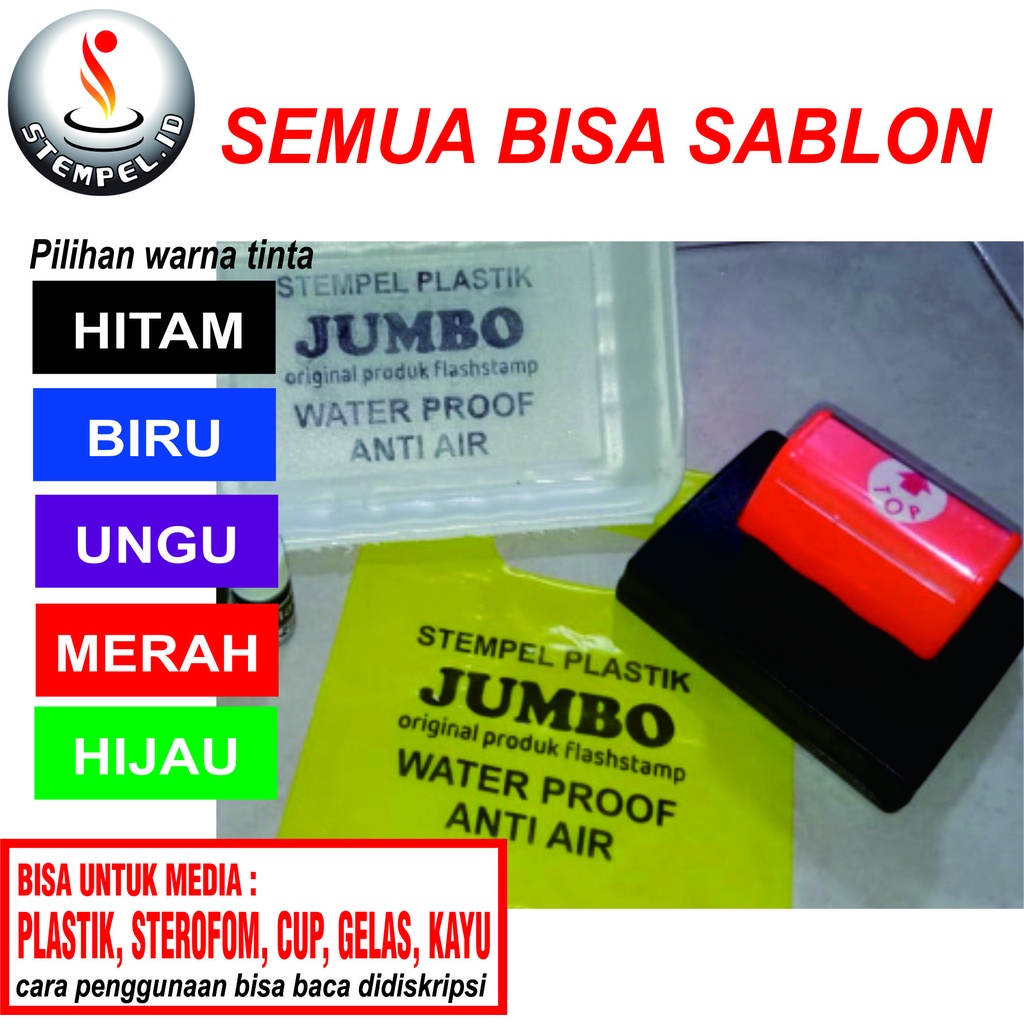 Jual Tinta Permanen Stempel Flash Custom Warna I Stempel plastik ...