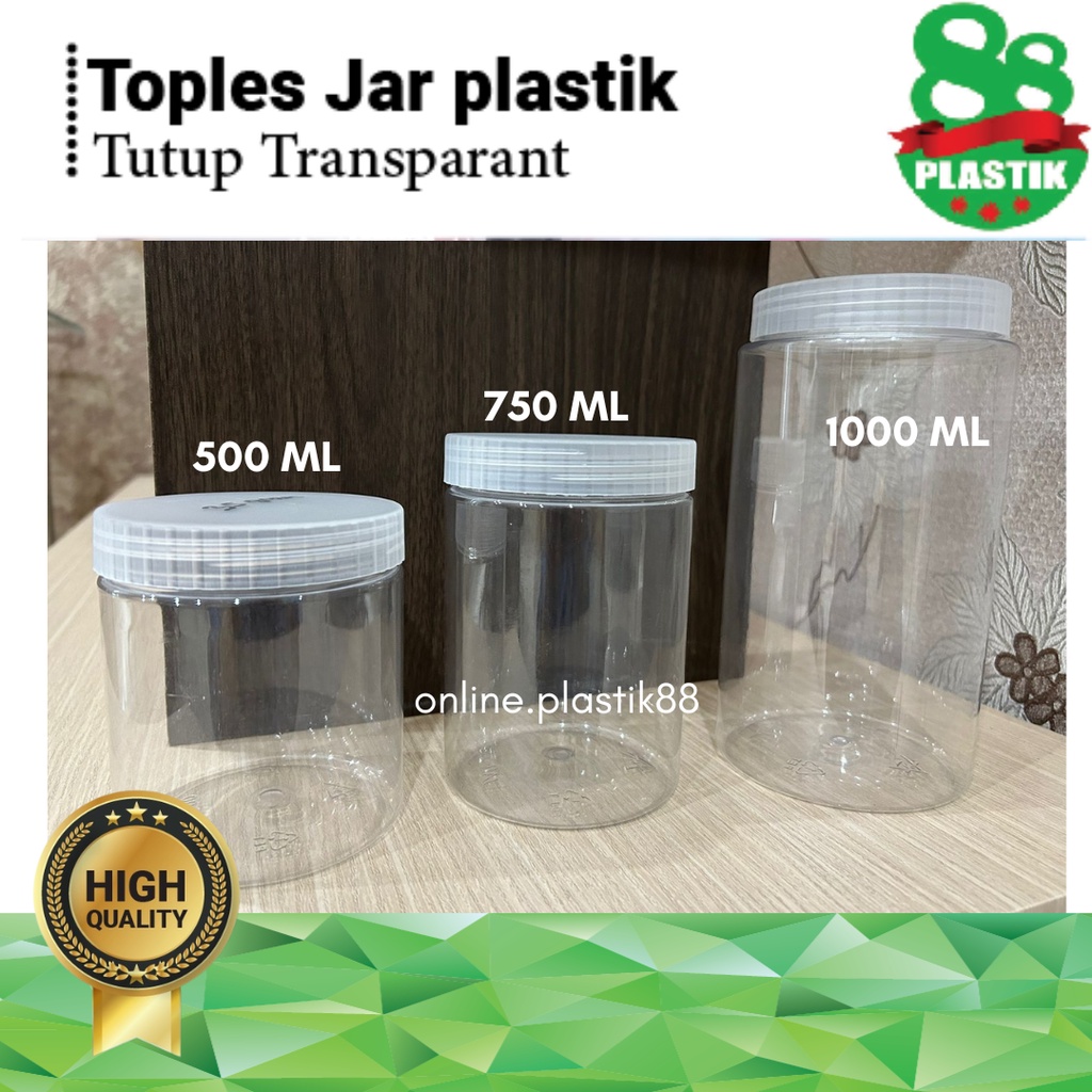 Jual Toples Tabung Bening Toples Plastik Jar Tabung Silinder 500 Ml 750 Ml 1000 Ml 1863