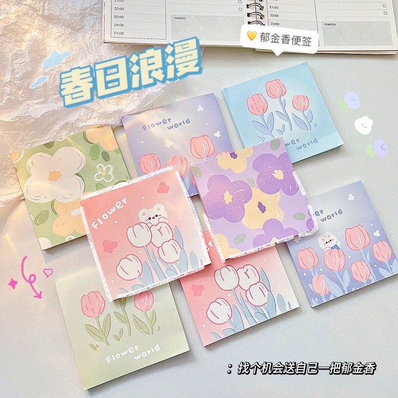 Jual Flower Memo Notepad Notes Catatan Post To Do Lists Korean Notepad ...