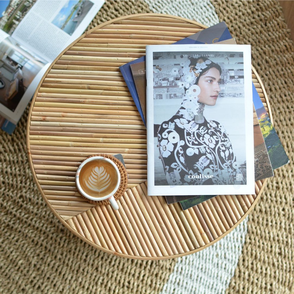 Jual Meja Rotan Round Side Table RKFU-20019 Anyaman Rotan Asli Handmade ...