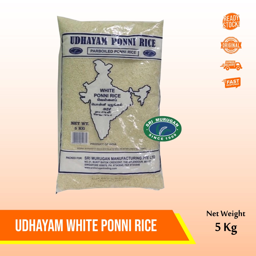 Jual UDHAYAM WHITE PONNI RICE 5 Kg | Shopee Indonesia