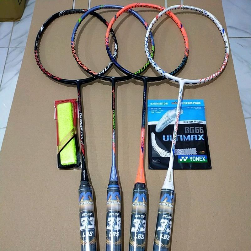 Jual RAKET BADMINTON POWER MAX THUNDER 33 LBS ORIGINAL | Shopee Indonesia