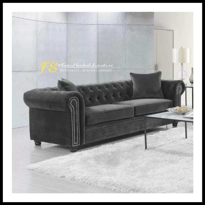 Jual Sofa Chesterfield Minimalis Ruang Tamu Kursi Sofa Tamu Rangka Jati