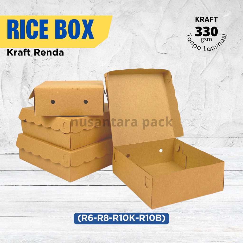 Jual Kotak Box Dus Nasi R6 R8 R10K R10B Kraft Kemasan Makanan Snack Kue ...