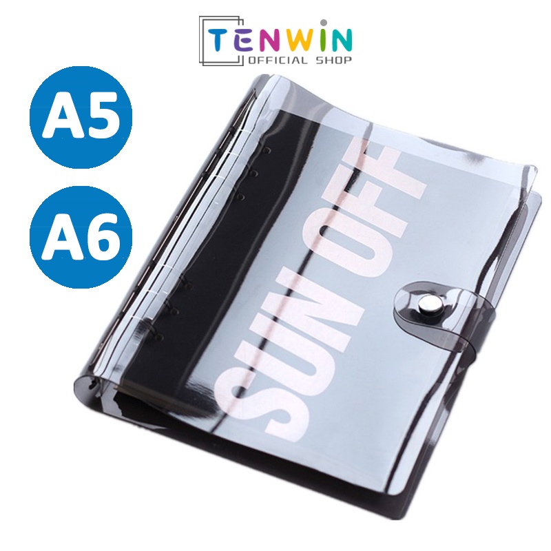 Jual Buku Binder A5/A6- 6 Ring Transparan Binder Cover Notebook Binder Hologram-Tenwin | Shopee ...