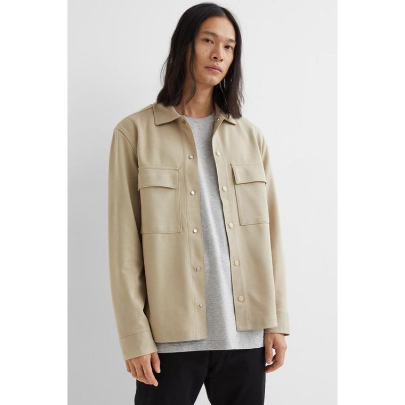 Jual Jersey Shirt Jacket H&M Regular Fit Shacket Jacket New Original