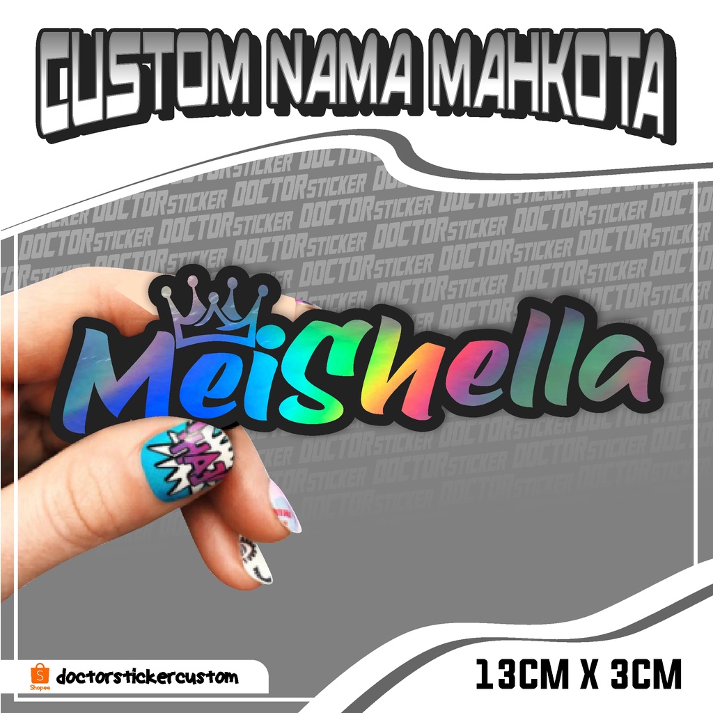 Jual STIKER CUTTING STICKER CUSTOM NAMA MAHKOTA HOLOGRAM | Shopee Indonesia