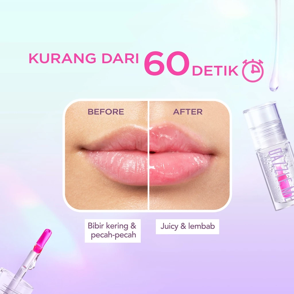Serum Bibir Dazzle Me 24/7 Pencerah dan Melembapkan Tahan Lama dan Hydrating