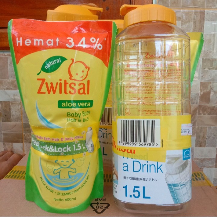 Jual ZWITSAL Baby Bath Hair And Body Aloe Vera 2 In 1 600ml Free Lock ...