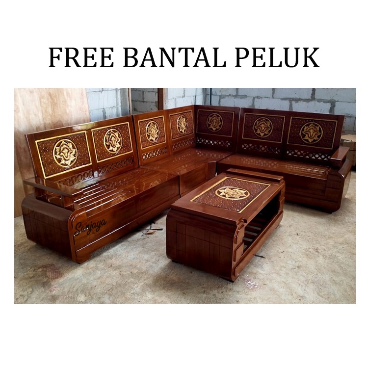 Jual Kursi Tamu Pojok Kayu Jati Domini/Kursi Sudut Ruang Tamu | Shopee