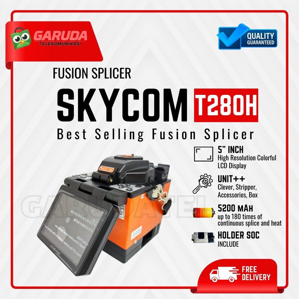 Jual Splicer SKYCOM T208H Optical Fusion Splicing Machine (SOC Ready ...