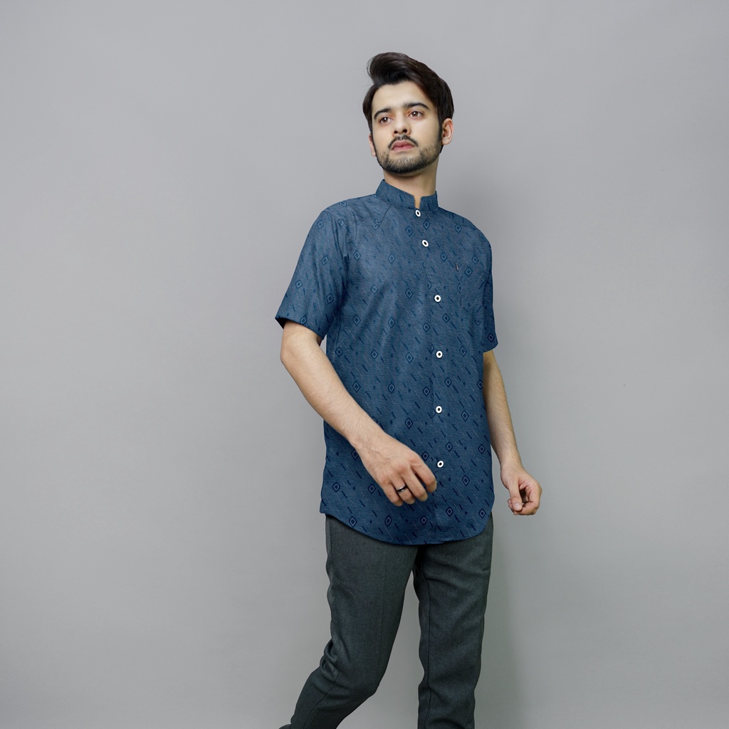 Little M Short Sleeve Kemeja Koko Casual Chambray Slub main image 1