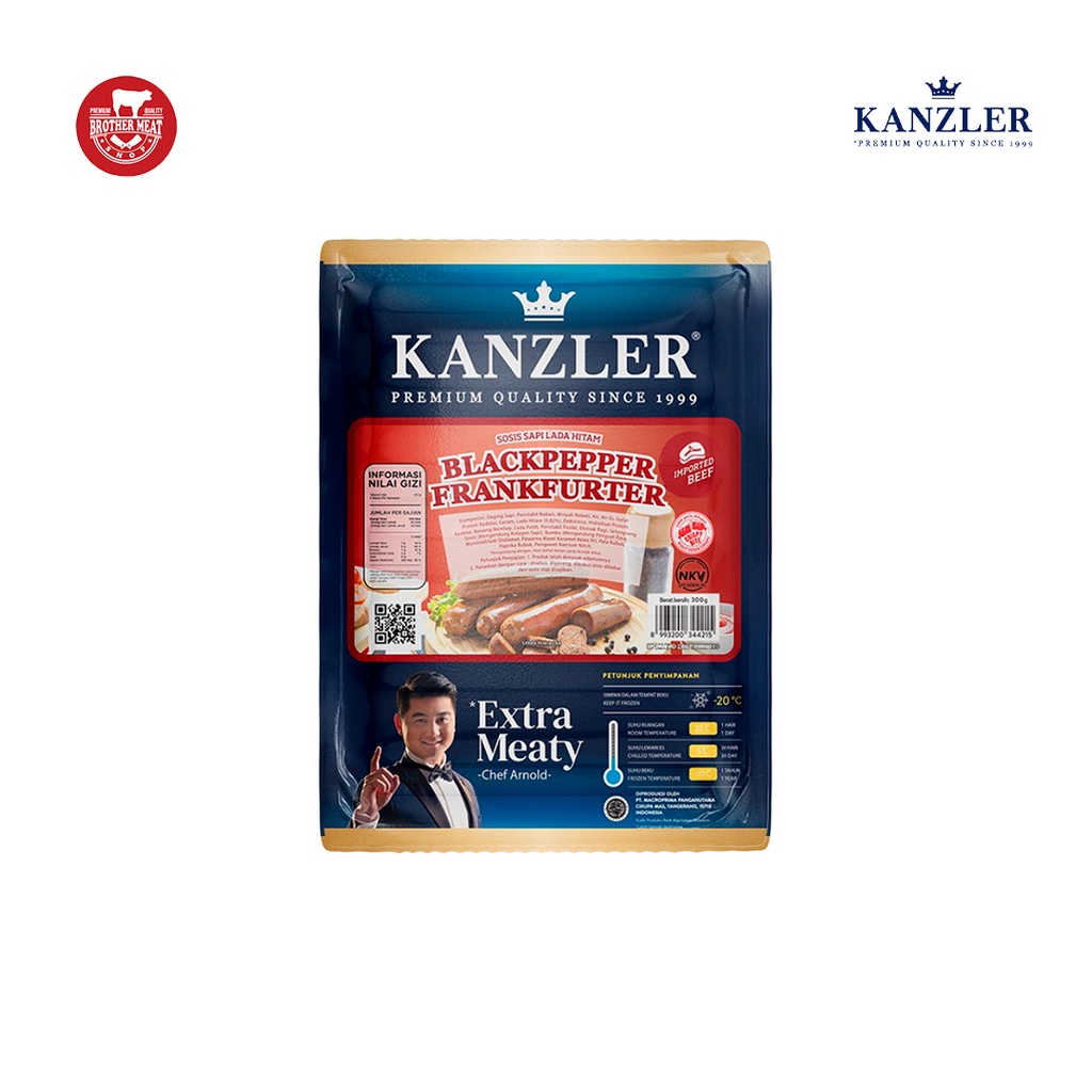 Jual Kanzler Sosis Beef Blackpepper Frankfurter 300gr, Halal Shopee