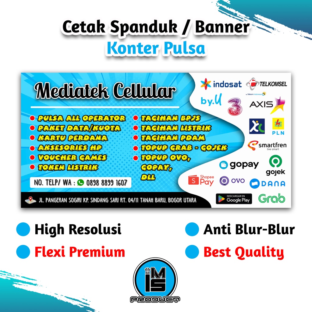 Jual Cetak Spanduk Banner Konter Pulsa Shopee Indonesia