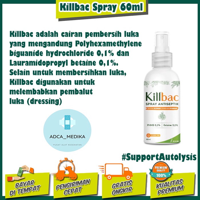 Jual KILLBAC SPRAY 60ml CAIRAN PEMBERSIH LUKA KILLBAC WOUND IRRIGATION ...