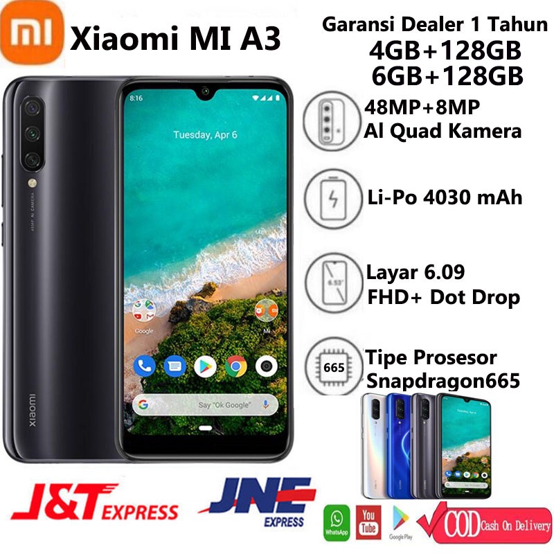 Jual [Baru]Xiaomi MI A3/Xiaomi POCO M3 Ram 6/128Gb 6.09 inches 4030mAh