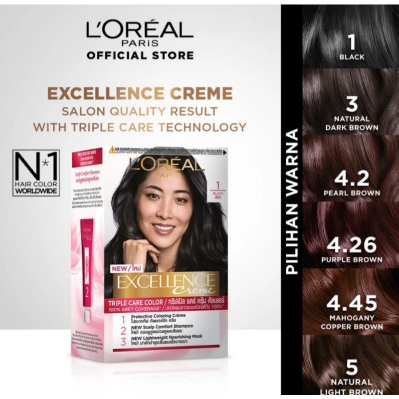 Jual L'oreal Paris Excellence creme hair colour | Shopee Indonesia