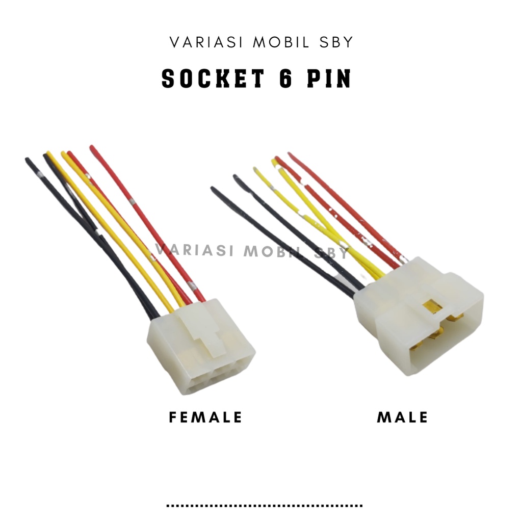 Jual SOKET KONEKTOR KABEL 6 PIN / SOCKET SAMBUNG MOBIL MOTOR KABEL ...