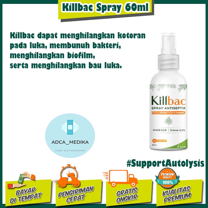 Jual KILLBAC SPRAY 60ml CAIRAN PEMBERSIH LUKA KILLBAC WOUND IRRIGATION ...