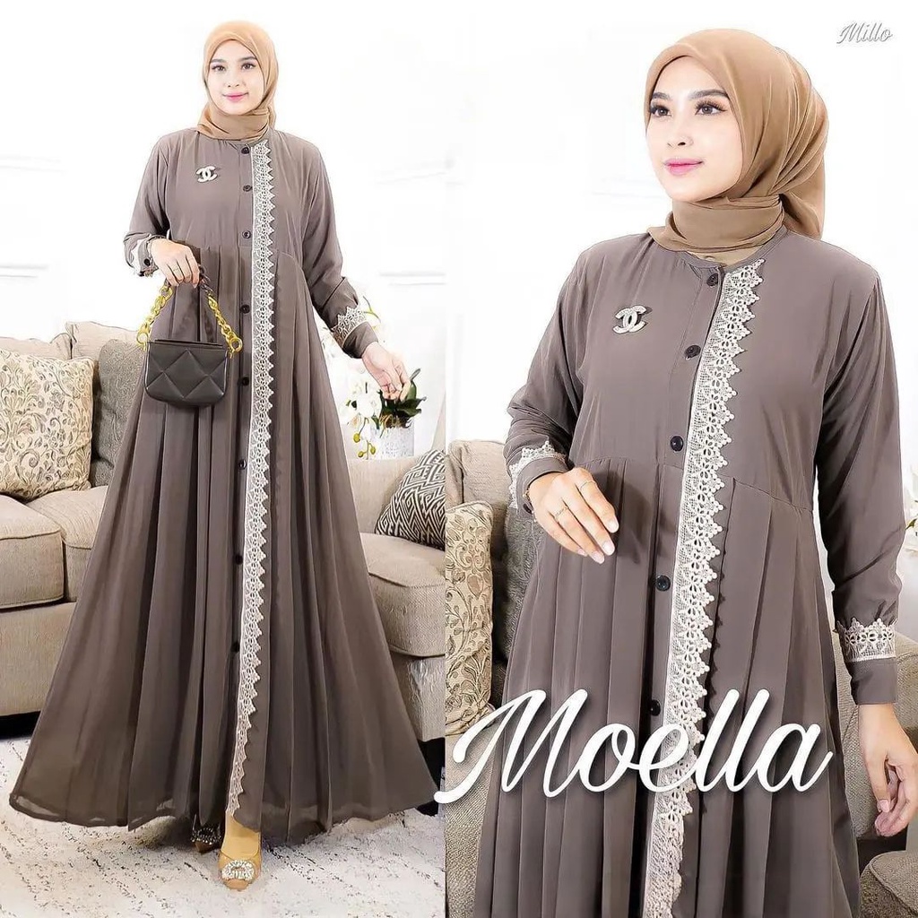 Jual CODBaju Gamis Muslim Wanita Terbaru 2022 LD.95110 PB.138 BAHAN