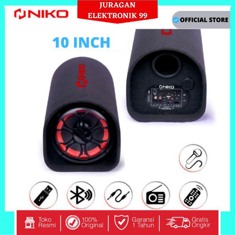 Jual Speaker Niko GL10 Bluetooth Subwoofer Car Speaker 10 inch 100 Watt Speaker Tabung 10 inch