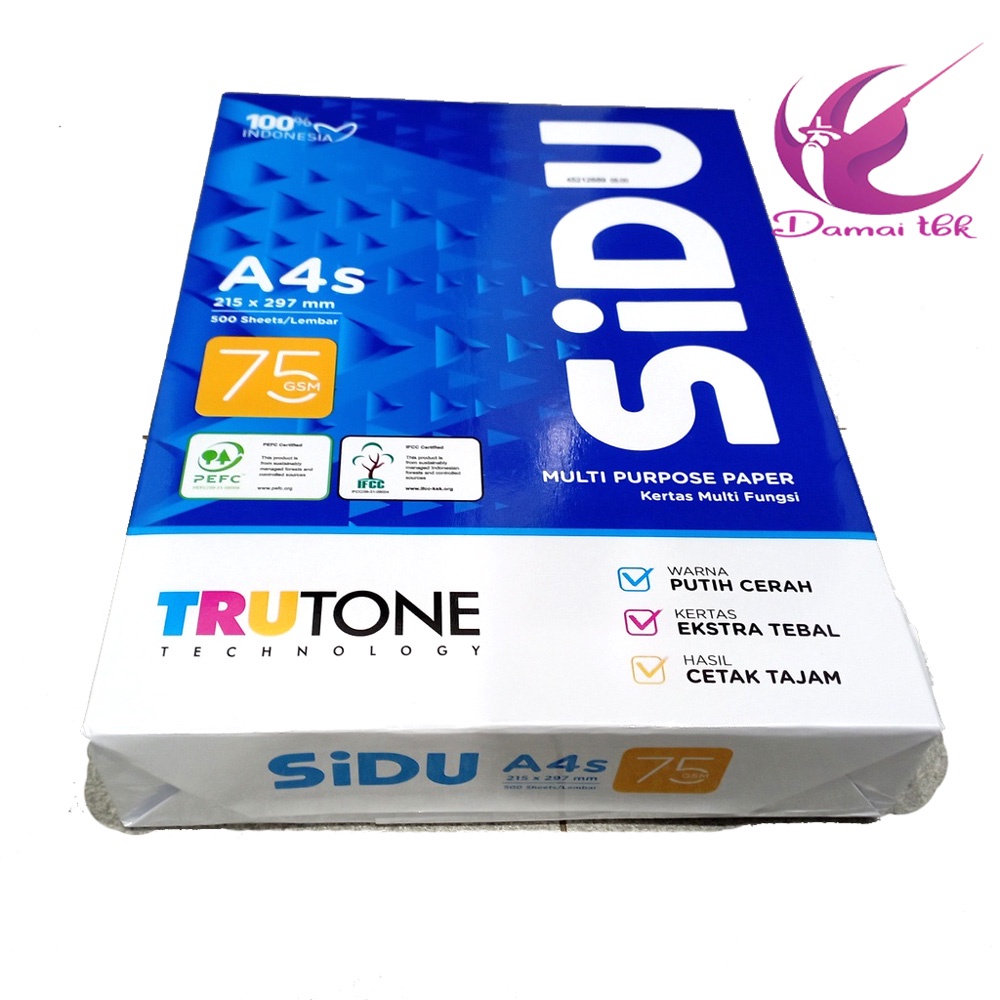 Jual Sidu Sinar Dunia A4s Kertas Hvs Print Fotocopy 75gr Gsm Shopee