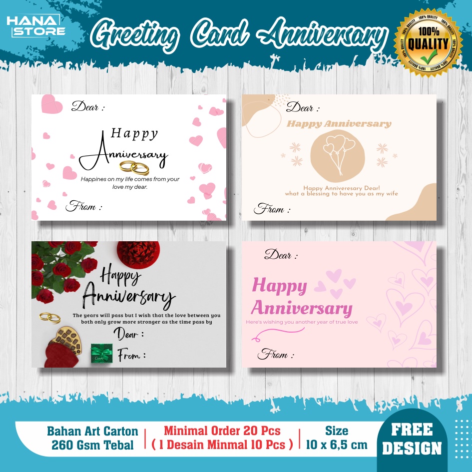 Jual Greeting Card ANNIVERSARY Gift Card Kartu Ucapan Anniv