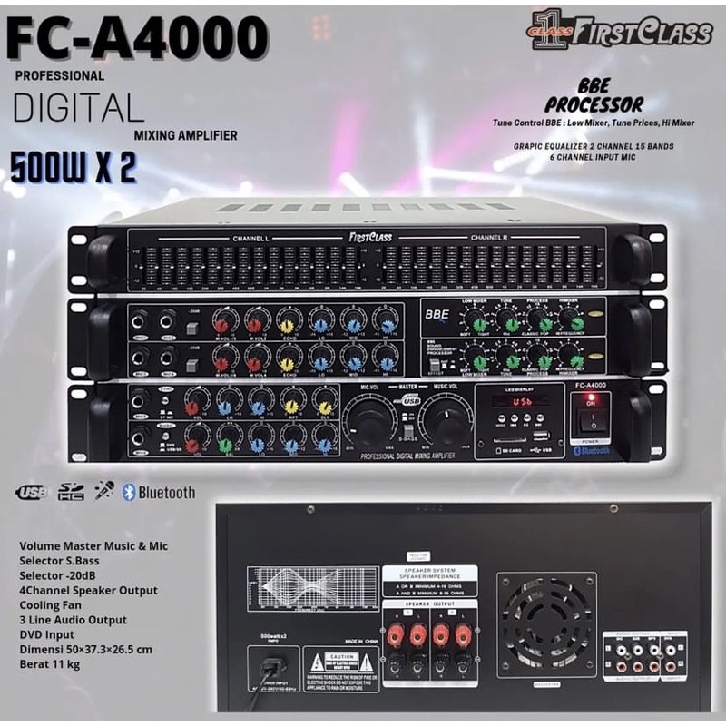 Jual Amplifier Firstclass A4000 | Ampli Fc 500watt BBE PROCESSOR ...