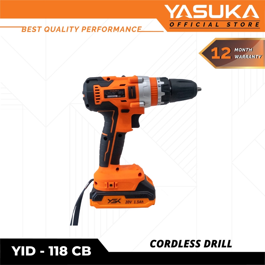 Jual Mesin Bor Cordless / Cordless Impact Drill Yasuka YID118 CB