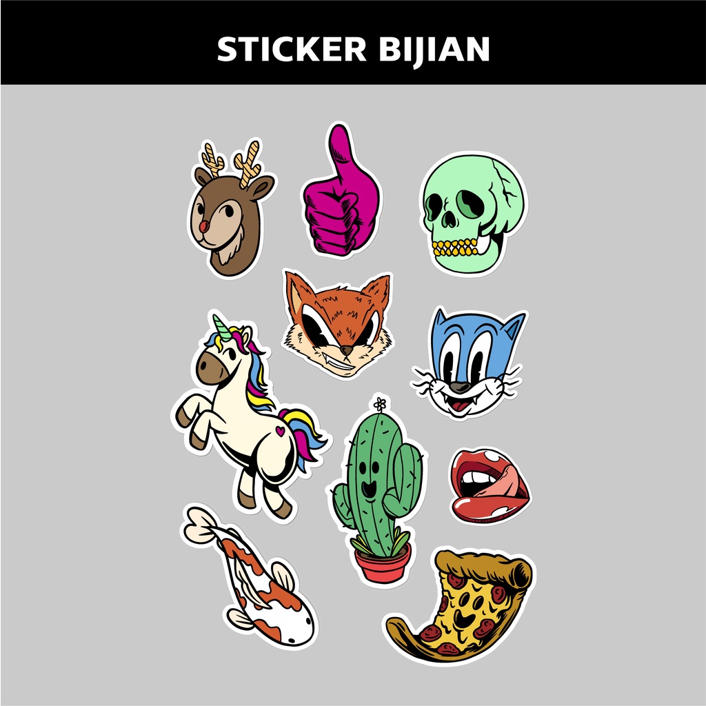 Jual STIKER LUCU AESTHETIC KARTUN VINYL ANTI AIR BEBAS PILIH GAMBAR