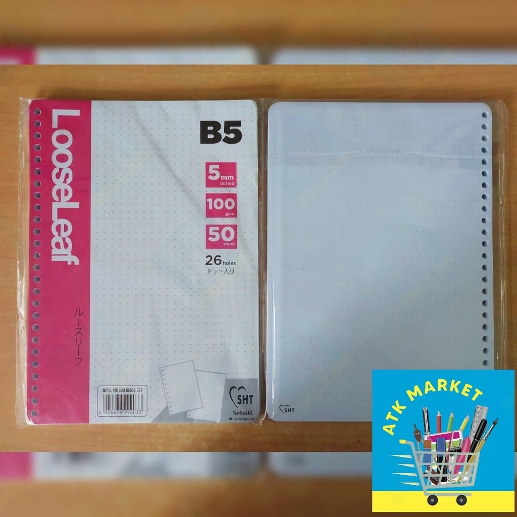 Jual Kertas Loose Leaf / Kertas Binder B5 " DOT (Titik) " 50 Lembar ...