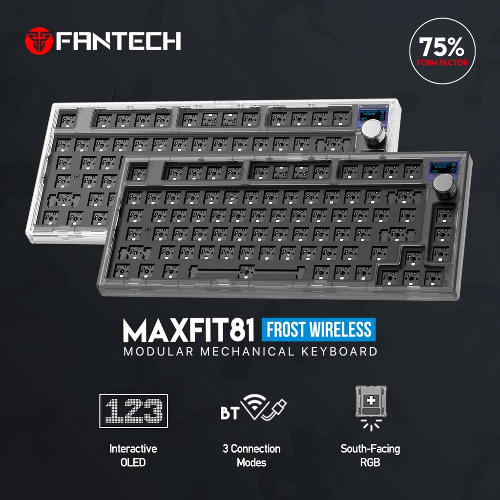 Jual Fantech MAXFIT81 Wireless 75% BAREBONE OLED Mechanical Gaming ...
