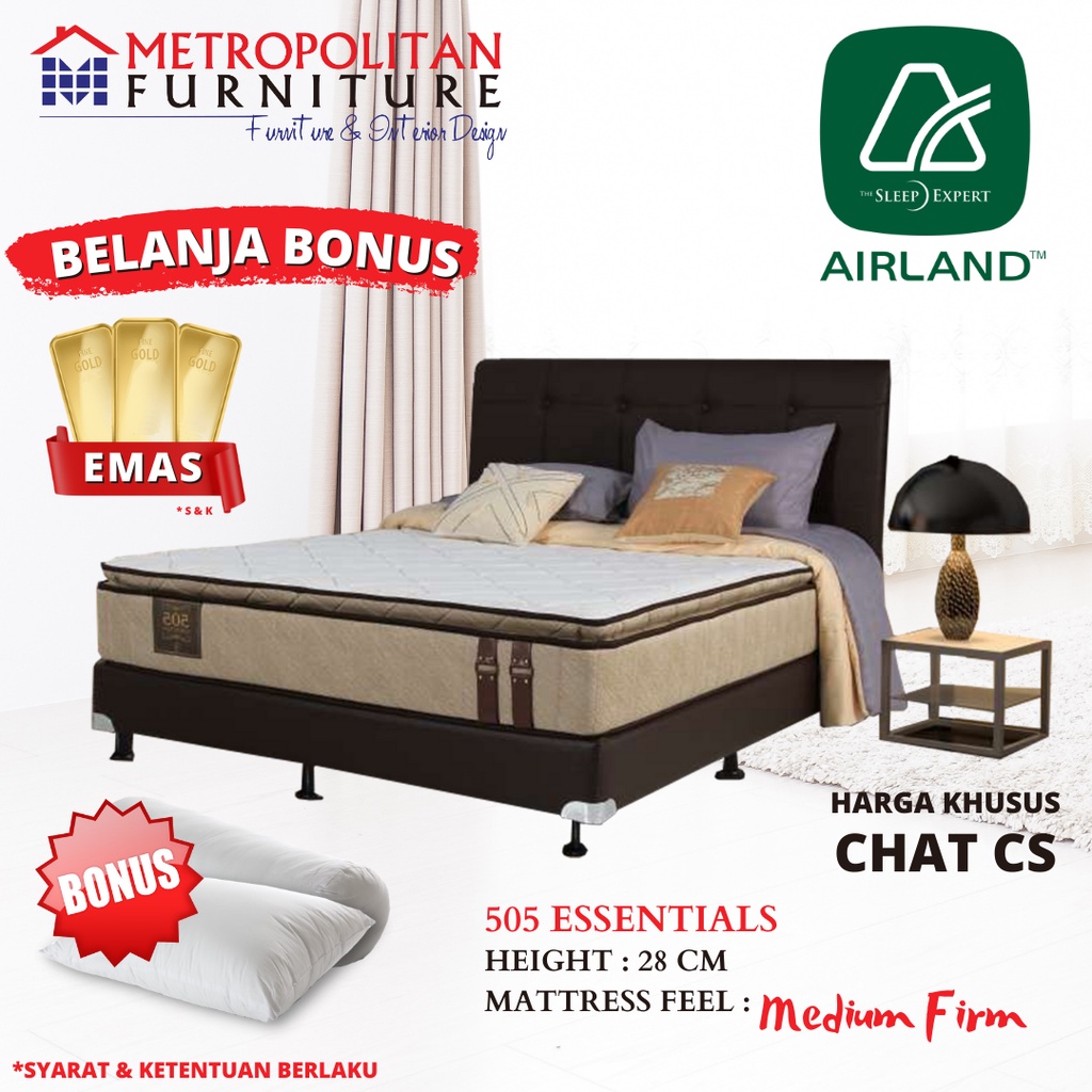 Jual Kasur Springbed Airland 505 Essentials Spring bed matras | Shopee ...