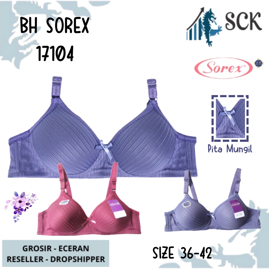 Jual Bh Sorex Tanpa Kawat Busa Tipis Tekstur Garis Cup B C Kait Pakaian Dalam Wanita