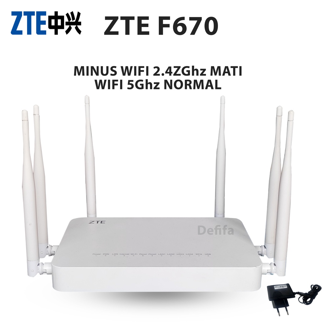 Jual Modem FTTH Wireless WIFI ZTE ZXHN F670 ONT GPON | Shopee Indonesia