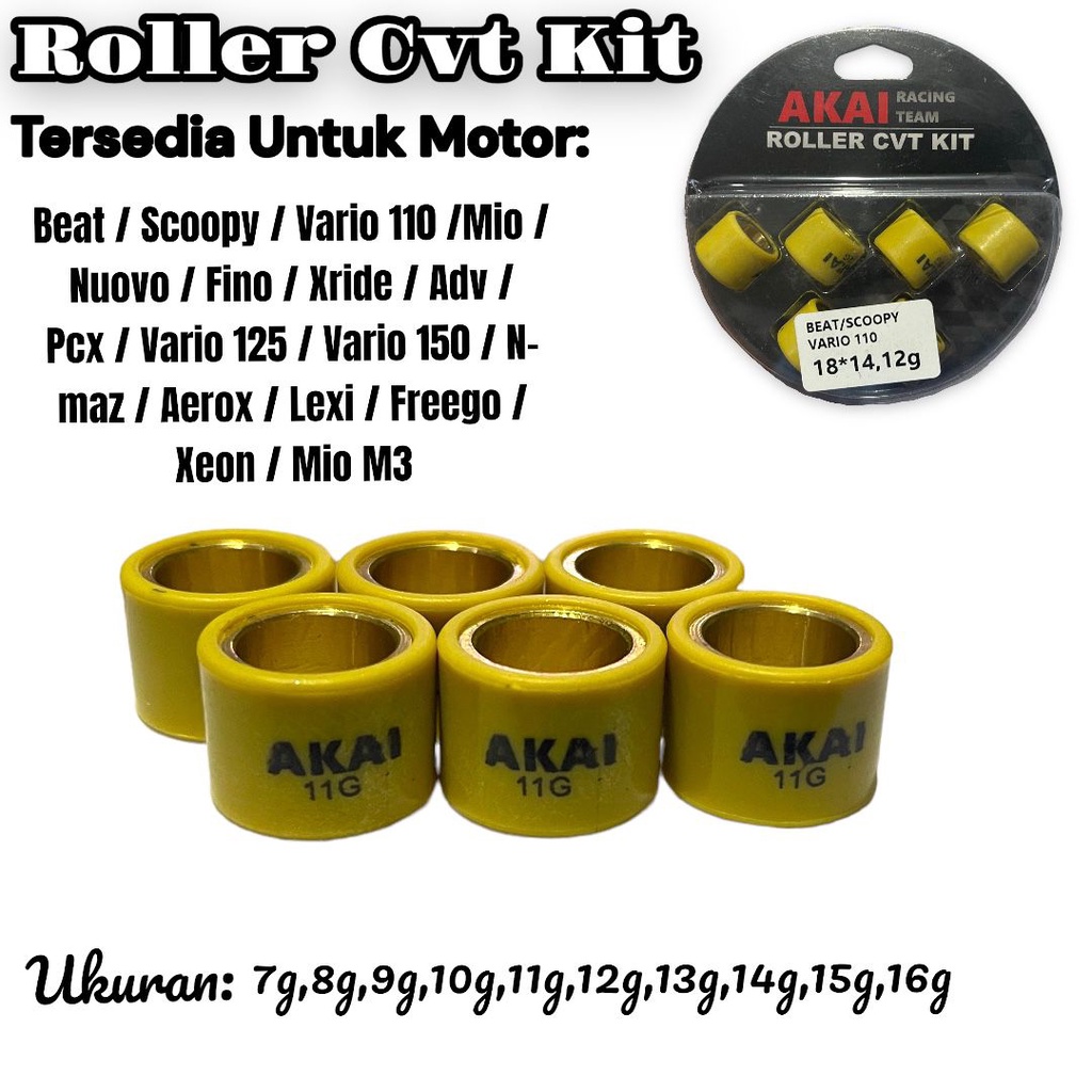 Jual Roller Racing AKAI Original Ready Motor Nmax,Aerox,Lexi,Pcx,Vario ...