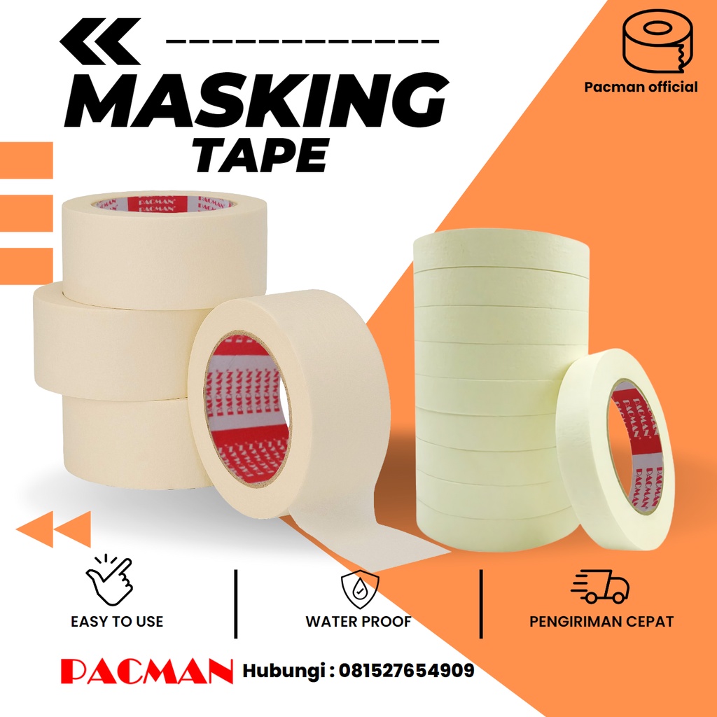 Jual Masking Tape Lakban Kertas lakban Isolasi Solatip Pacman Pita