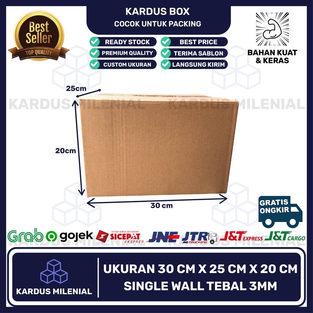Jual Kardus box karton packing 30x25x20 | Shopee Indonesia