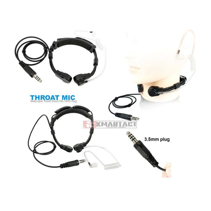 Jual Headset Handphone Tactical FBI Heavy Duty Headset Throat Mic 3.5mm ...